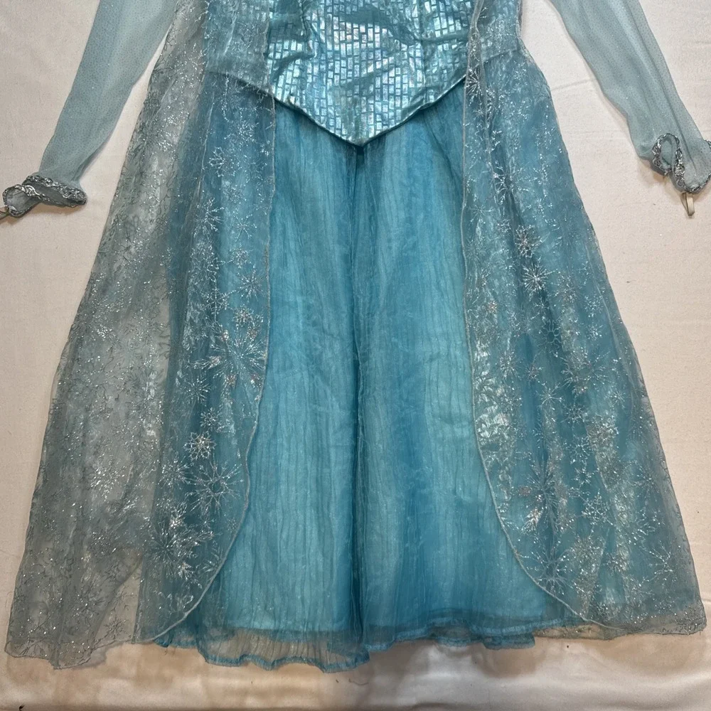 Disney Parks Elsa Blue Long Sleeve Dress Costume, Girls Size 14/16 Halloween